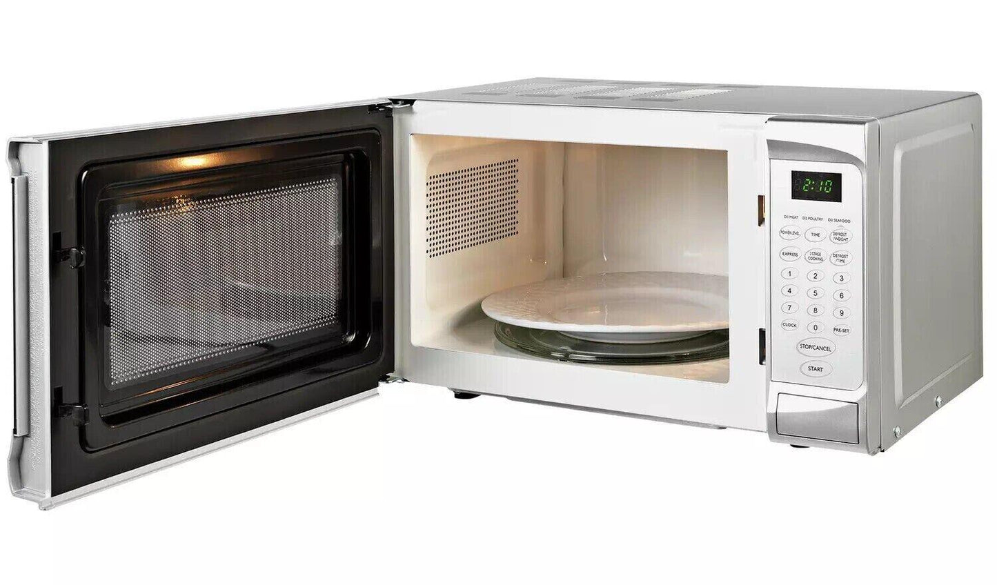 Cookworks 700W Microwave Oven Standard Food Reheat Defrost Kitchen Silver