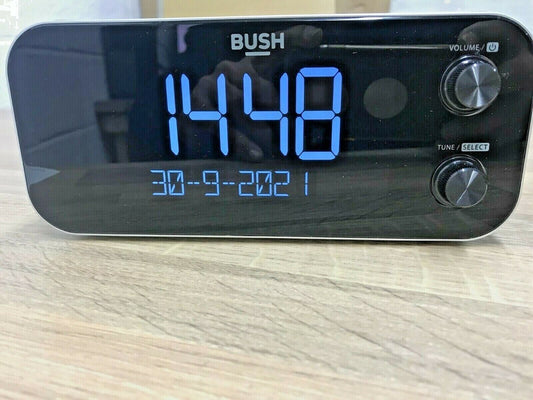 Bush DAB FM Clock Radio Wireless Mobile Charging Dock Digital 5" LCD Dual Alarm