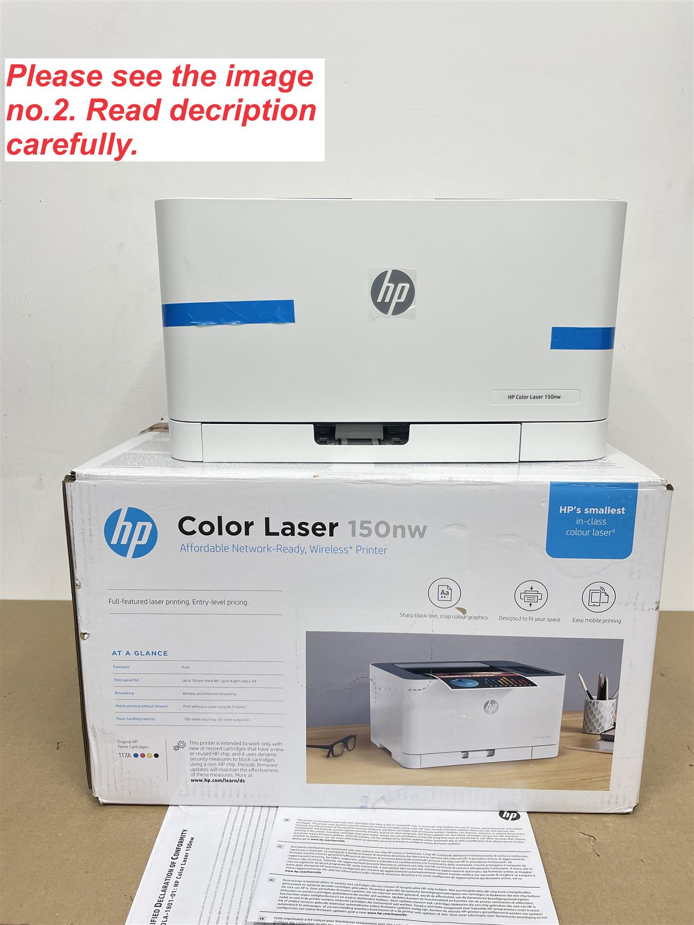 HP LaserJet 150NW Colour Wireless Laser Printer Airprint - Used Inks