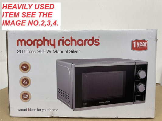 Morphy Richards 800W Standard Microwave - Silver reheat defrost microwave oven