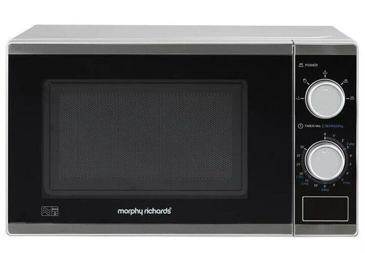 Morphy Richards Solo Microwave Standard Oven 800W 20L Defrost Manual Dial Silver