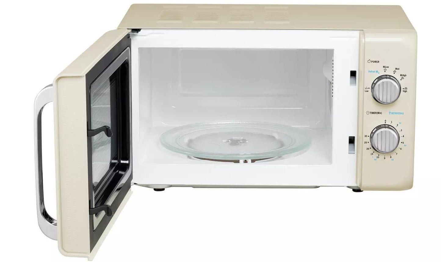 De'Longhi Argento Flora 800W Standard Microwave oven Food Reheat - Cream