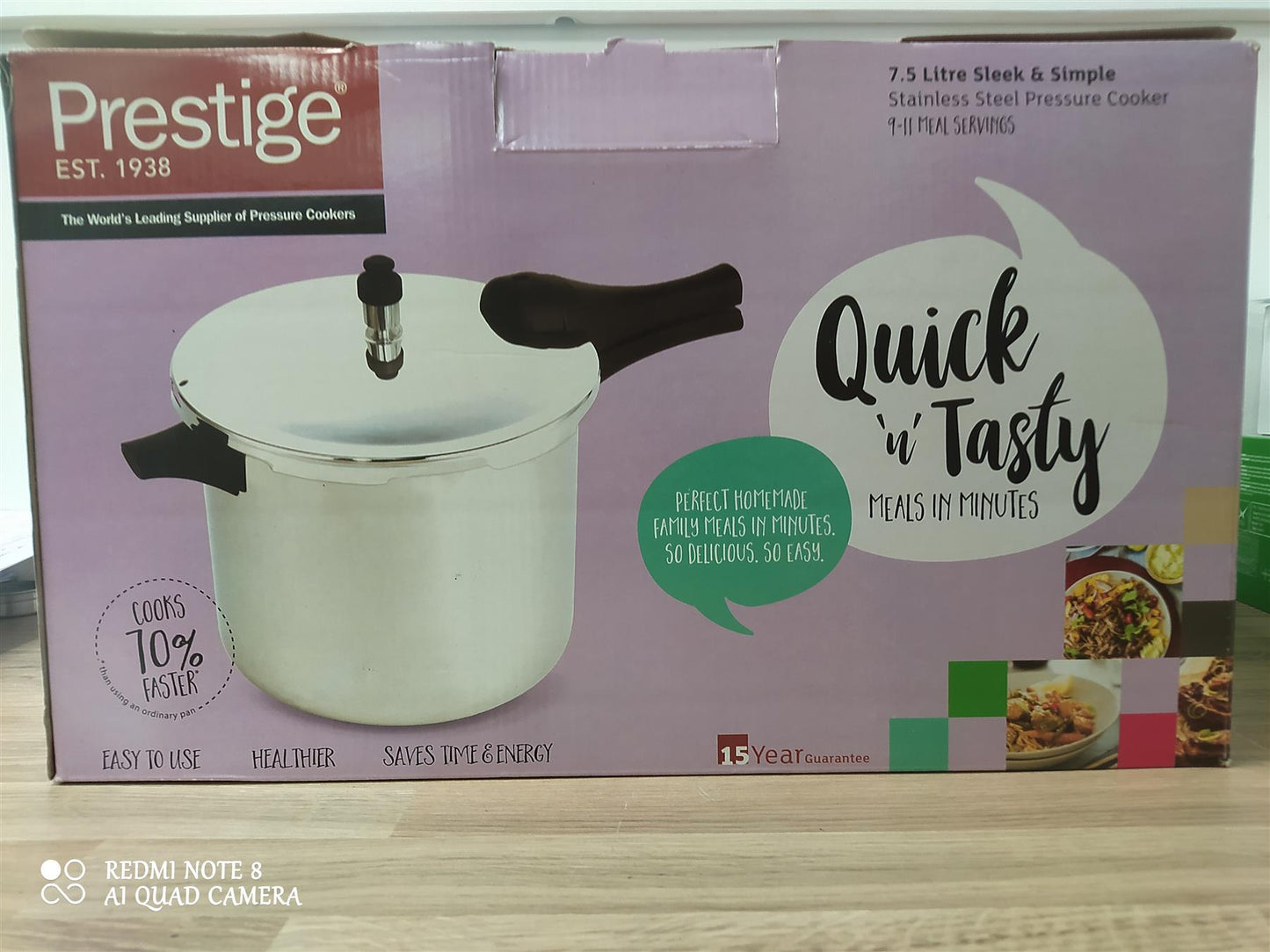 Prestige 7.5 Litre Pressure Cooker Stainless Steel all hobs Lid Rice Lentil