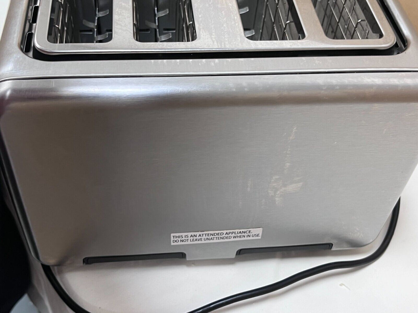 Cookworks 4 Slice Toaster - Brushed Stainless Steel defrost reheat rapid wide