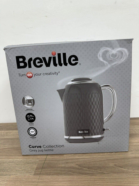 Breville Kitchen 1.7L VKT227 Curve Water rapid boil Kettle - Grey and Chrome