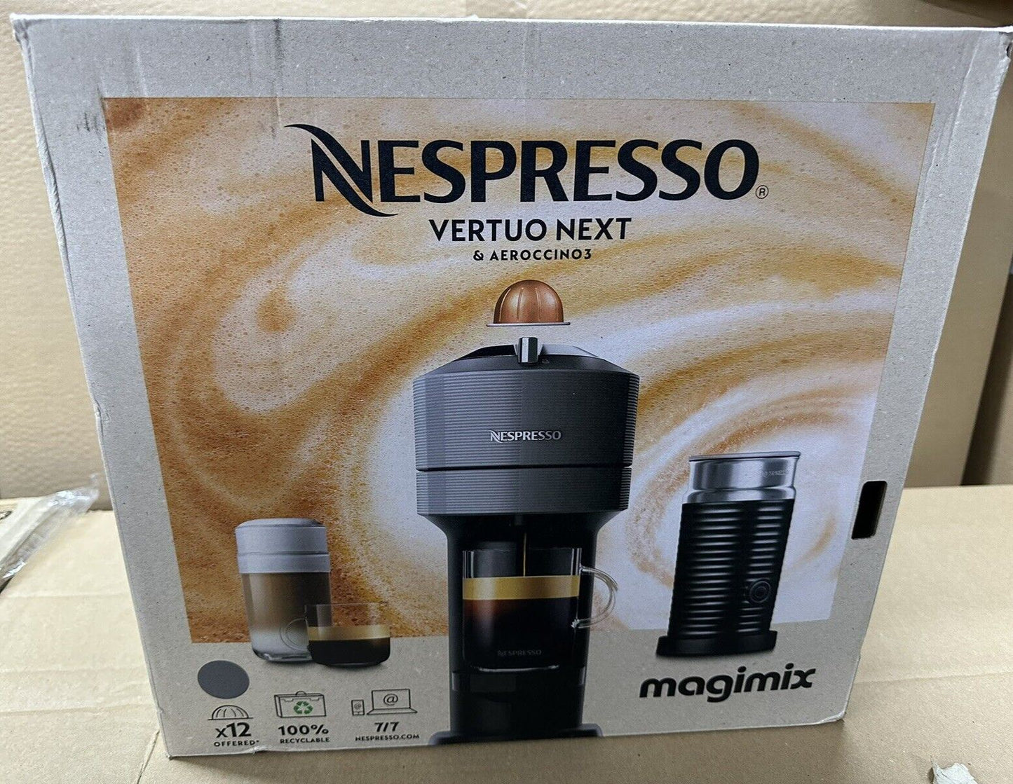 Magimix Nespresso Vertuo NEXT Pod Coffee Machine Bundle aeroccino milk frother