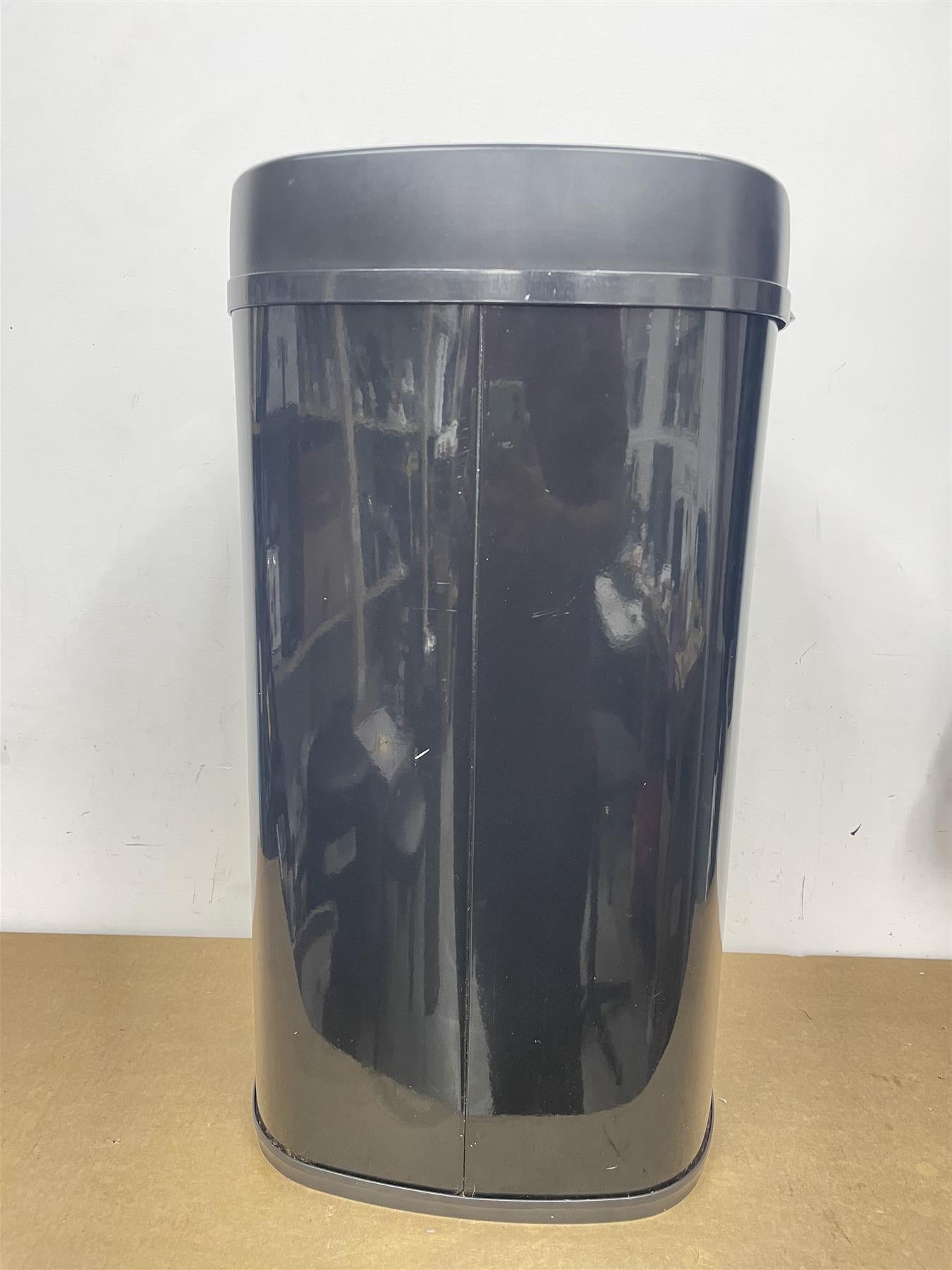 Tower Recycling 42L Square Sensor Bin lid automatically opens easy clean - black