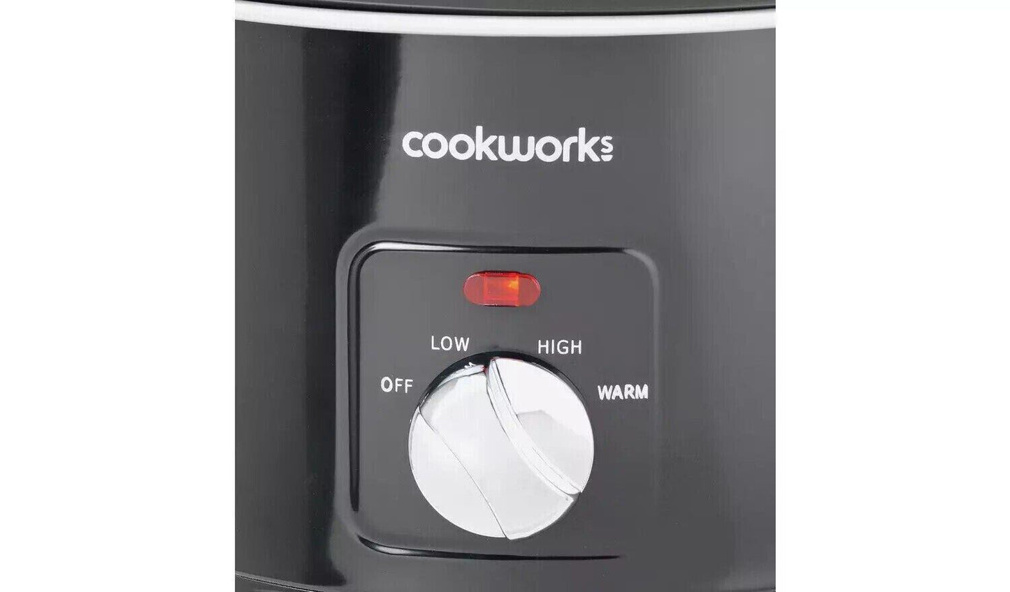 Cookworks 1.5L Non-stick coating Compact Slow Cooker kitchen appliance Black