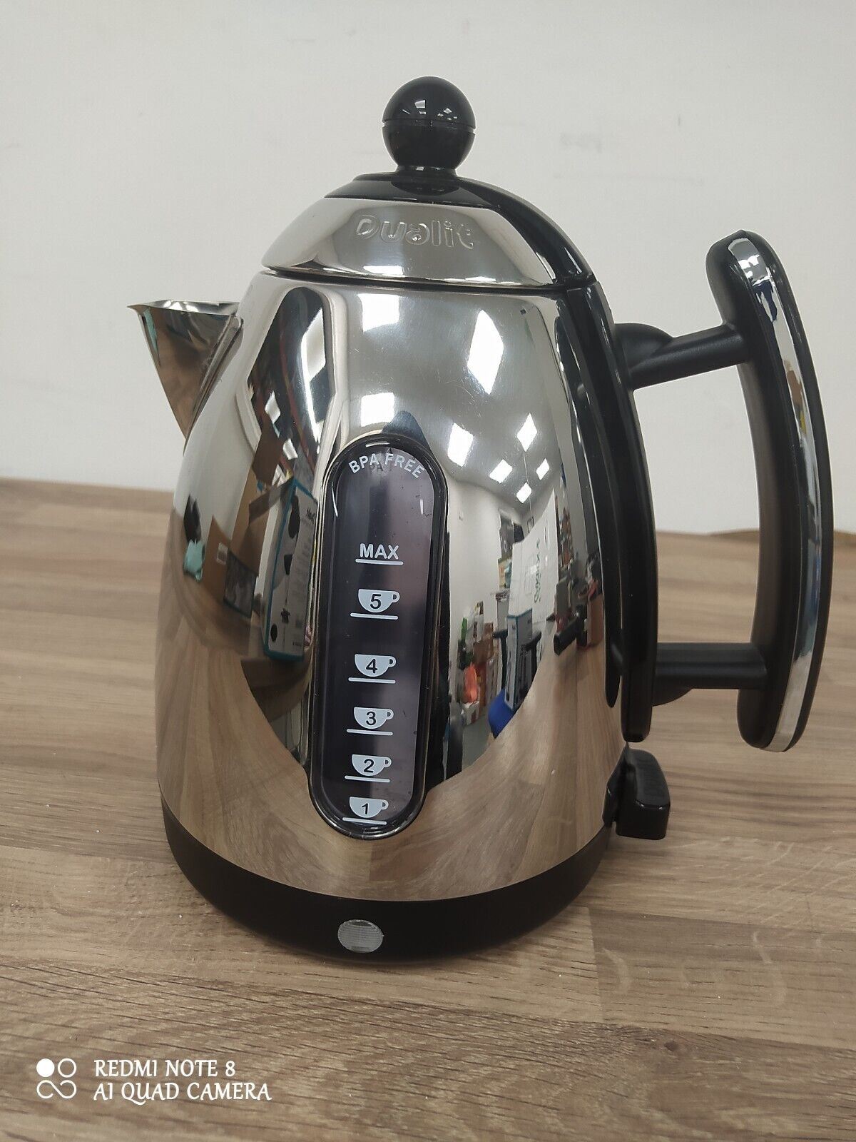 DUALIT Kettle Electric Jug Stainless Steel&black 360 Cordless Fast Boil 1.5Litr